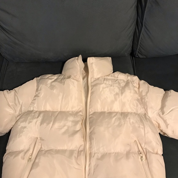 Beige Cropped Puffer Jacket - Picture 2 of 4
